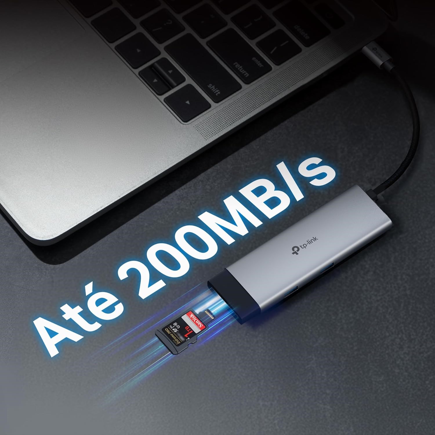 Tp-Link UH7021C Usb-C 7’si 1 Arada Hub 4K@60Hz Hdmı, 100W Pd, 3× USB 3.0, Sd & Microsd Uhs-I Dönştrc