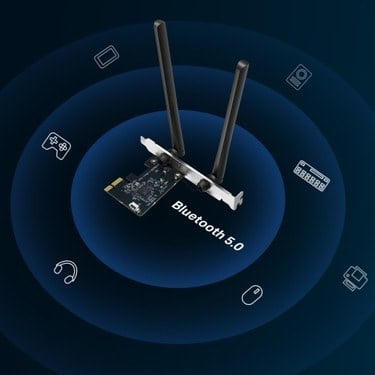 Mercusys MA30E | AC1200 Mbps Wi‑Fi 5 & Bluetooth 5.0 PCIe Ağ Kartı | Yüksek Hızlı Kablosuz Bağlantı | BT 5.0