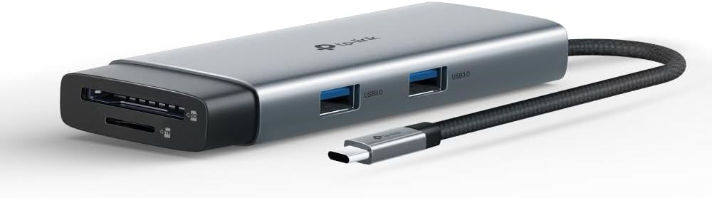 Tp-Link UH7021C Usb-C 7’si 1 Arada Hub 4K@60Hz Hdmı, 100W Pd, 3× USB 3.0, Sd & Microsd Uhs-I Dönştrc