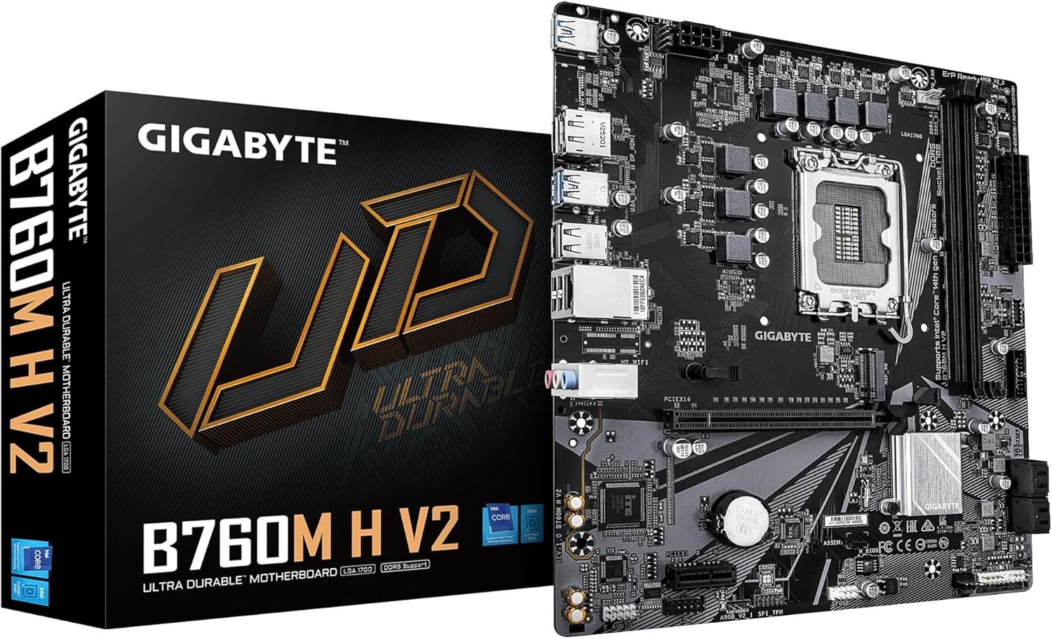 Gigabyte B760M H V2 8000MHz(OC) DDR5 LGA1700 mATX Anakart B760M-H-V2