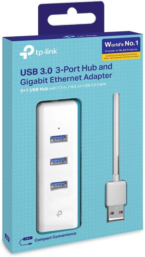 TP-LINK UE330, USB 3.0 3-Port Hub ve Gigabit Ethernet Adaptör