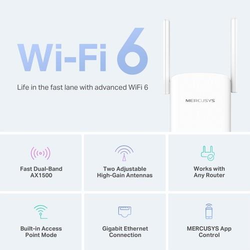 Mercusys ME60X, AX1500 Mbps, 1 Gigabit Bağlantı Noktası ve 2 Harici Anten