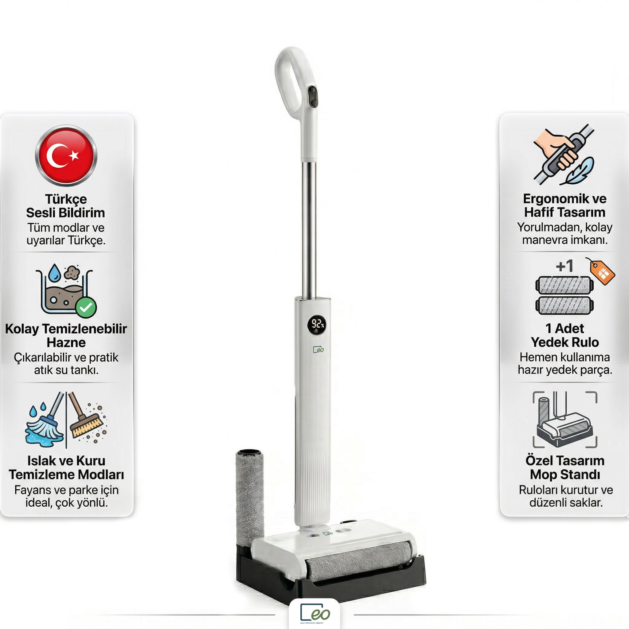 Eo-Tech DW200 Kablosuz Şarjlı Mop