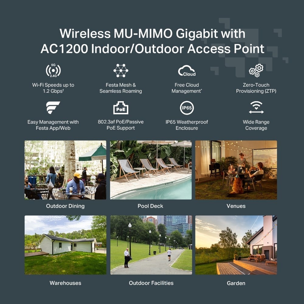 TP-Link Festa F52-Outdoor AC1200 Dış Mekan Acces Point