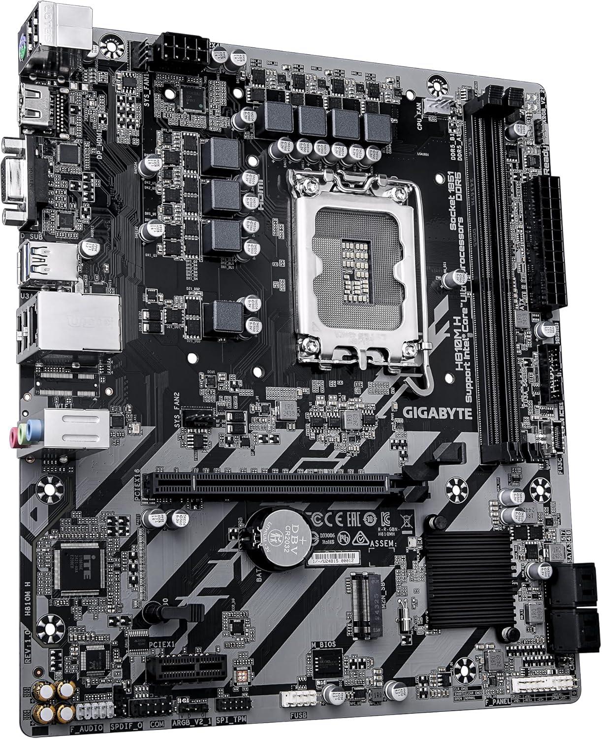 Gigabyte H810M H Intel H810M Soket 1851 Ddr5 6400MHZ(OC) M.2 Anakart