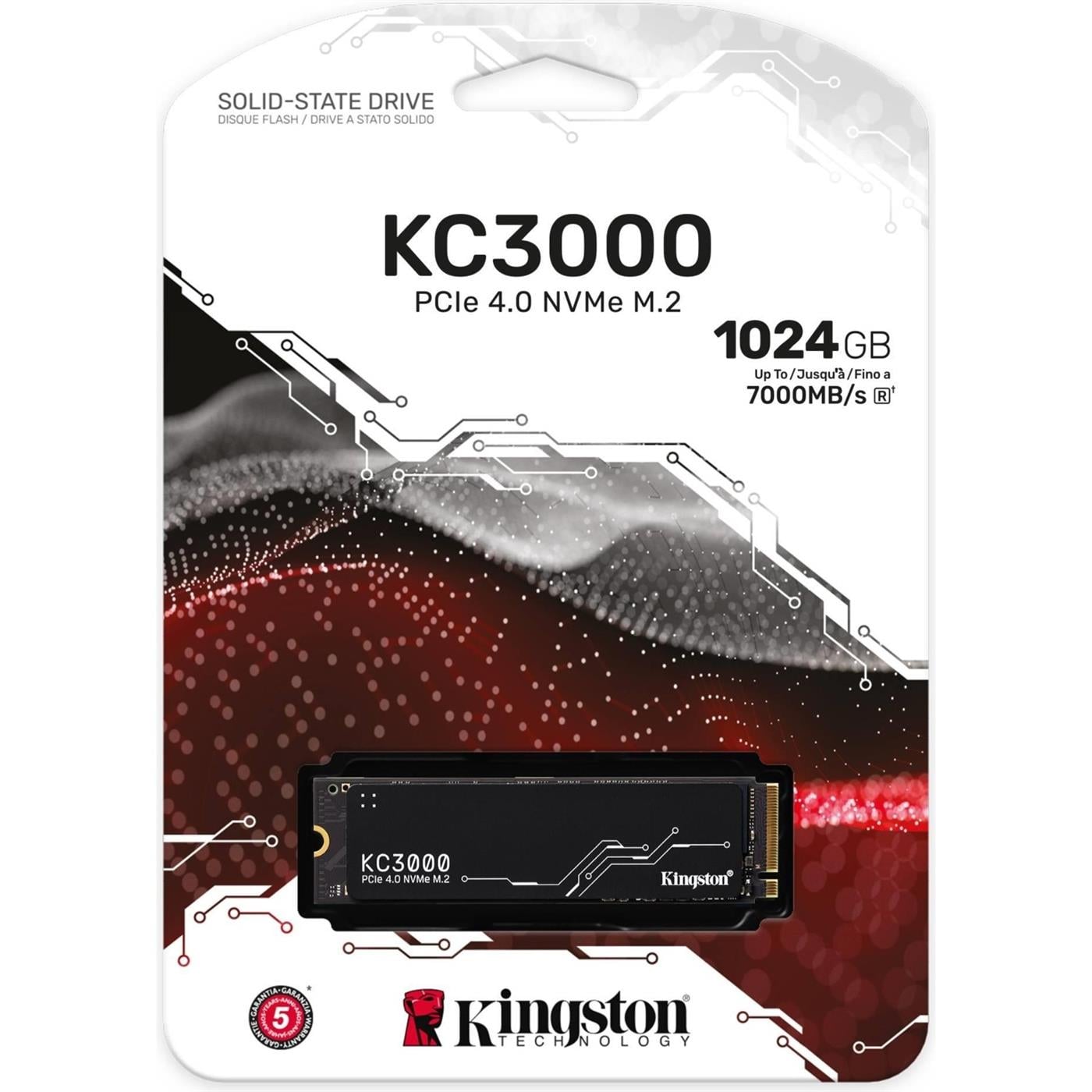 Kingston 1024G KC3000 PCIe 4.0 NVMe M.2 SSD - SKC3000S/1024G