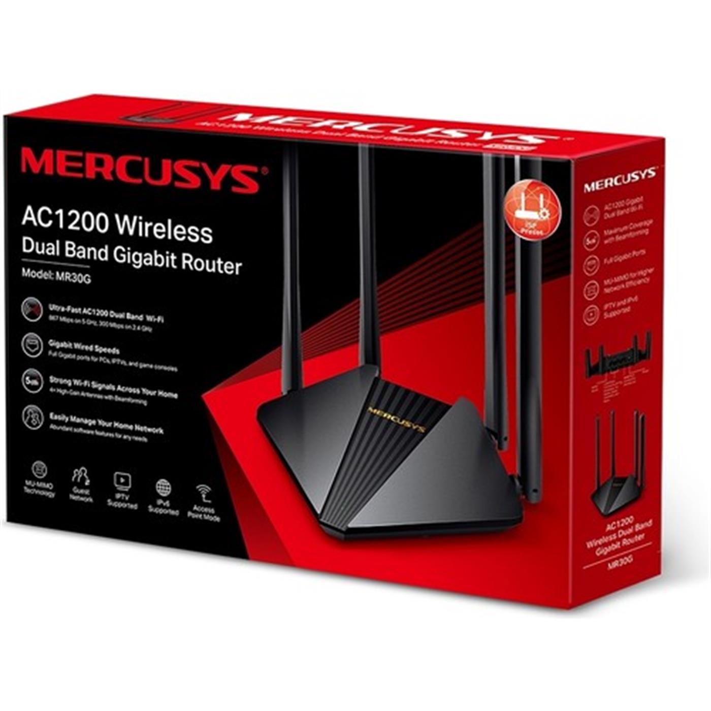 Mercusys MR30G, AC1900 Mbps Kablosuz Çift Bantlı Gigabit Router