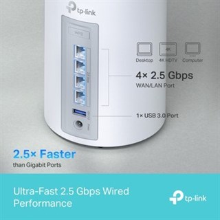 TP-Link Deco BE65 (2-Pack) | Wi-Fi 7 Mesh Sistemi | BE9300 Mbps | Fiber Uyumlu | Üç Bant | AI-Roaming | 2.5 Gbps Port | 6 GHz