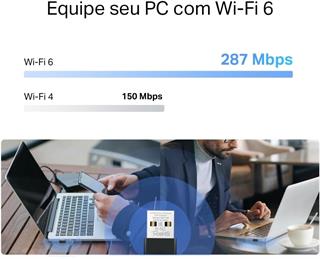 Mercusys MA14N AX300 Mbps Nano USB Wi-Fi 6 Adaptör Kolay Kurulum Windows & Linux Uyumlu