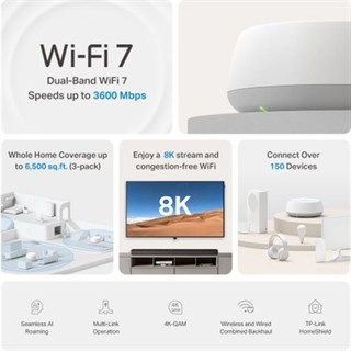 TP-Link Deco BE22 (2-Pack) | Wi-Fi 7 Mesh Sistemi | BE3600 Mbps | Fiber Uyumlu | Çift Bant | Aı-Roaming | 2 Adet Gigabit Port | 200 Cihaz