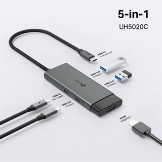 TP-Link UH5020C | USB-C 5-in-1 Hub | 4K@60Hz HDMI | 100W Hızlı Şarj | 2× USB-A Port | 1× USB-C Port | Tak & Çalıştır