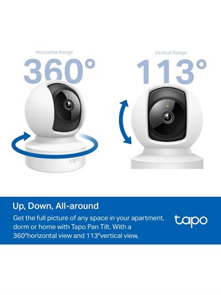 TP-Link Tapo C202, 1080P Full Hd, Hareket Tespit ve Takibi, 360°, 9m Gece Görüşü, Çift Yönlü Ses