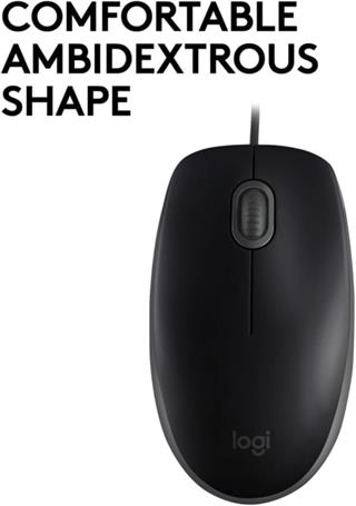 Logitech B110 Siyah Silent (Sessiz) Kablolu Optik USB Mouse  910-005508