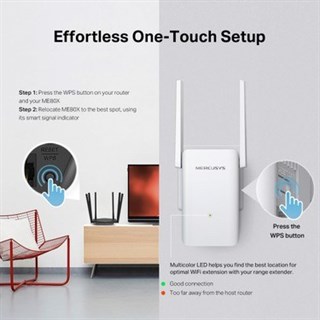Mercusys ME80X | AX3000 Mbps Dual-Band Wi-Fi 6 Menzil Genişletici | 1 Gigabit Port | 2 Harici Anten | Access Point Modu