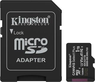 Kingston 1TB Microsdxc Canvas Select Plus Gen3 150MB-S A1 Card + Adapter Hafıza Kartı SDCS3/1TB