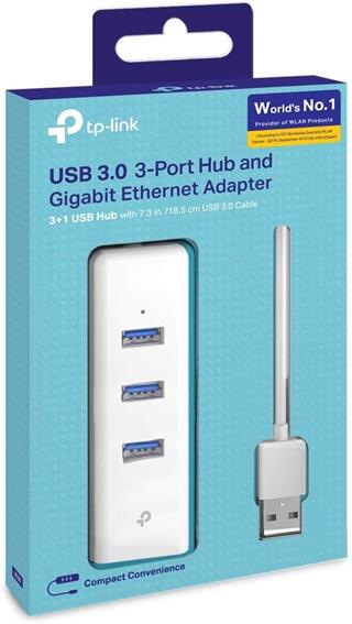 TP-LINK UE330, USB 3.0 3-Port Hub ve Gigabit Ethernet Adaptör