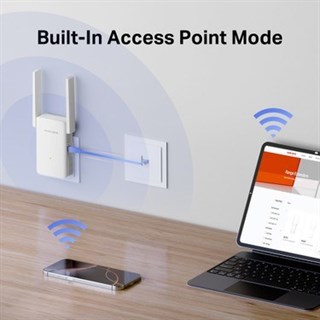 Mercusys ME80X | AX3000 Mbps Dual-Band Wi-Fi 6 Menzil Genişletici | 1 Gigabit Port | 2 Harici Anten | Access Point Modu