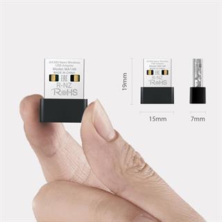 Mercusys MA14N AX300 Mbps Nano USB Wi-Fi 6 Adaptör Kolay Kurulum Windows & Linux Uyumlu