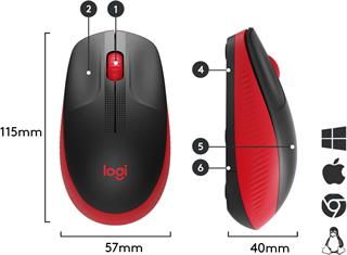 Logitech M190 Kablosuz Optik Mouse - Kırmızı 910-005908