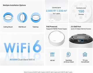 TP-Link Deco X50-PoE(1-pack), AX3000 Mbps, PoE Destekli, Dual-Band, 2,5Gbps Ethernet Portu