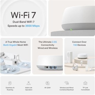 TP-Link Deco BE25 (3-Pack) | Wi-Fi 7 Mesh Sistemi | BE3600 Mbps | Fiber Uyumlu | Çift Bant | AI-Roaming | 2.5 Gbps Port | 200 Cihaz