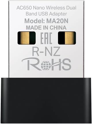 Mercusys MA20N AC650 Mbps Dual-Band Wi-Fi 5 Nano USB Adaptör Kompakt & Tak-Çalıştır WPA3
