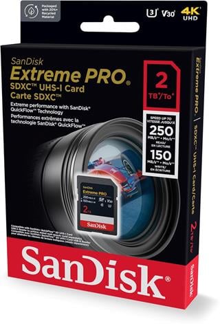 SanDisk Extreme Pro 2TB 250/150MB/S Sdxc V30 Uhs-I U3 Hafıza Kartı SDSDXXD-2T00-GN4IN