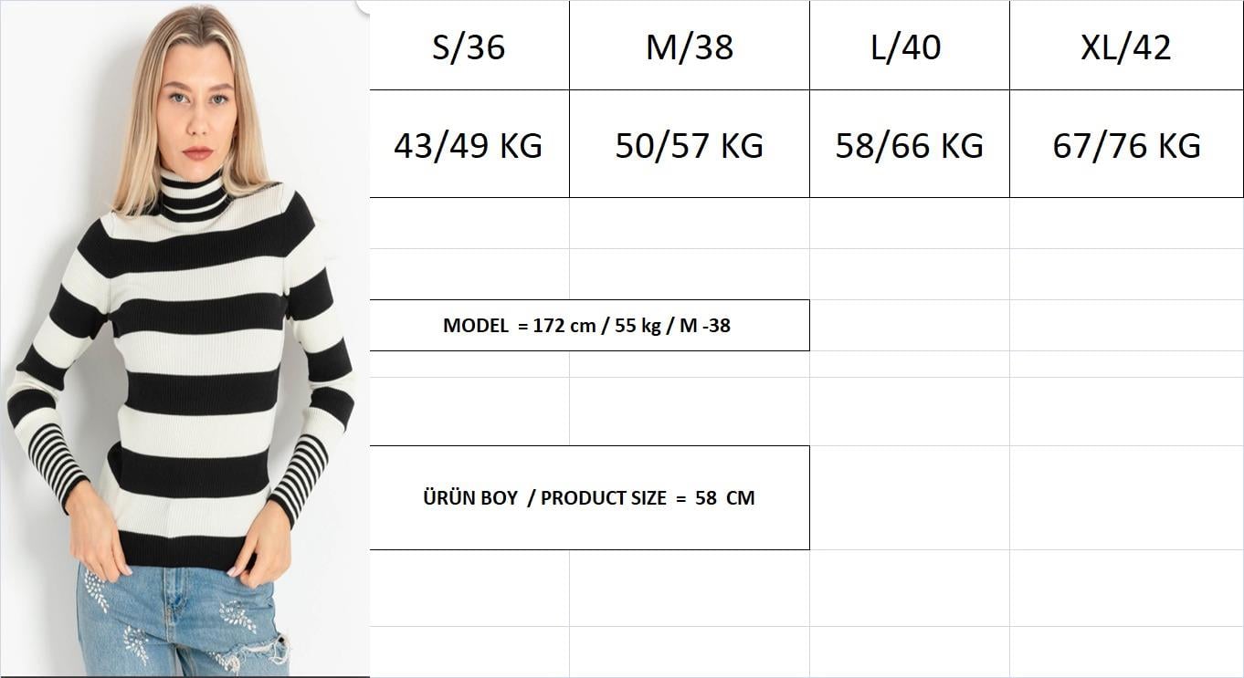 Balıkçı Çizgili Body Triko Bluz 164211