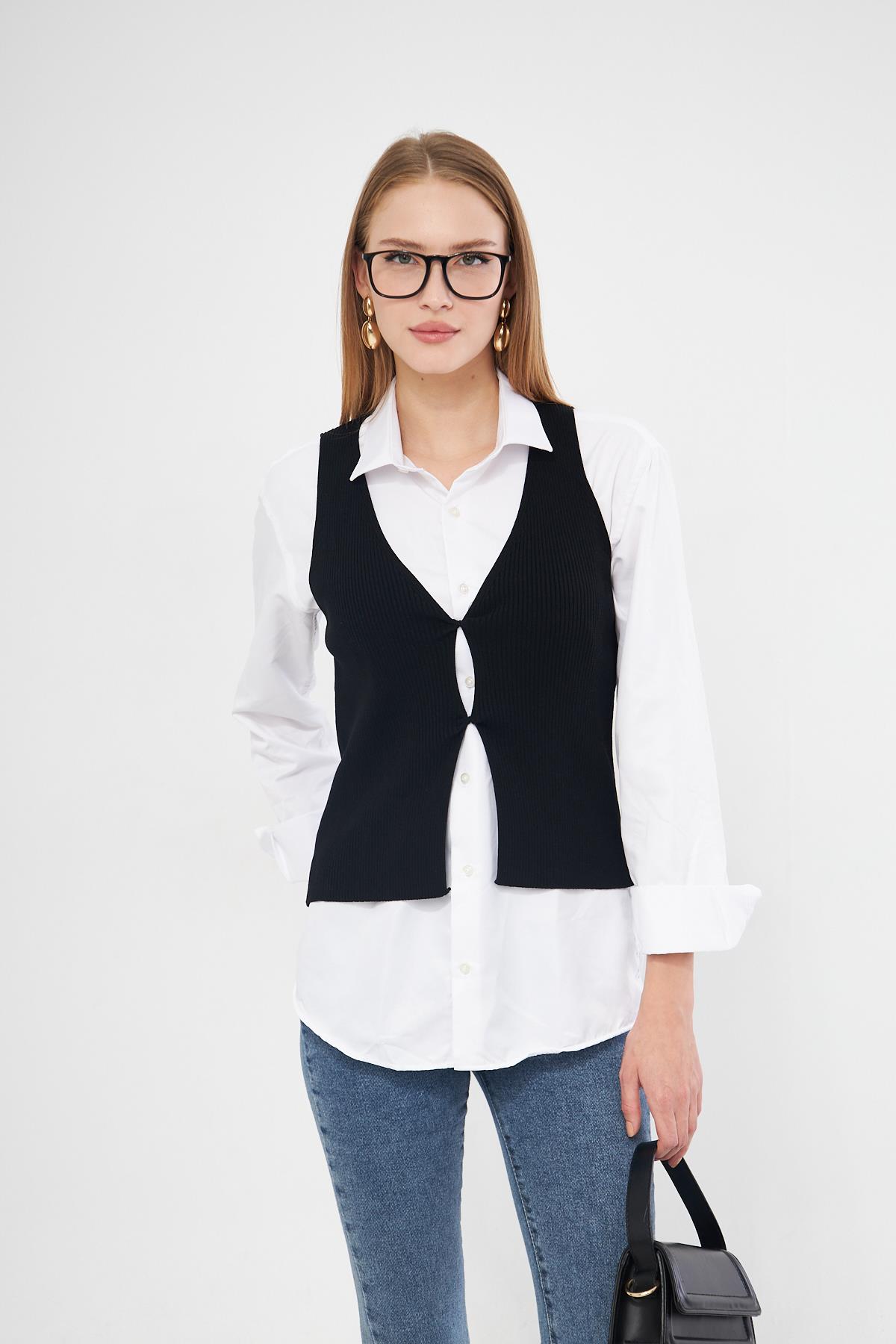 Fitilli Triko Yelek 1009