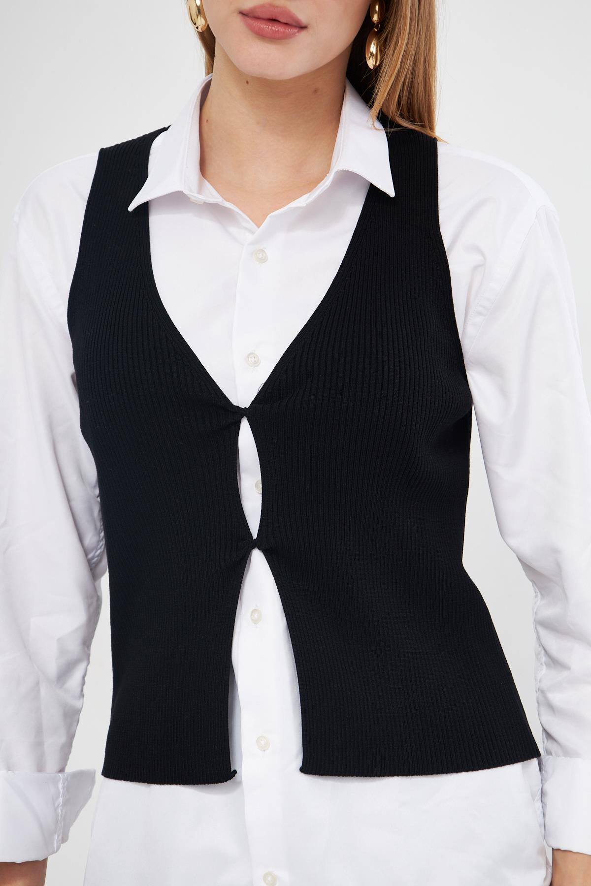 Fitilli Triko Yelek 1009