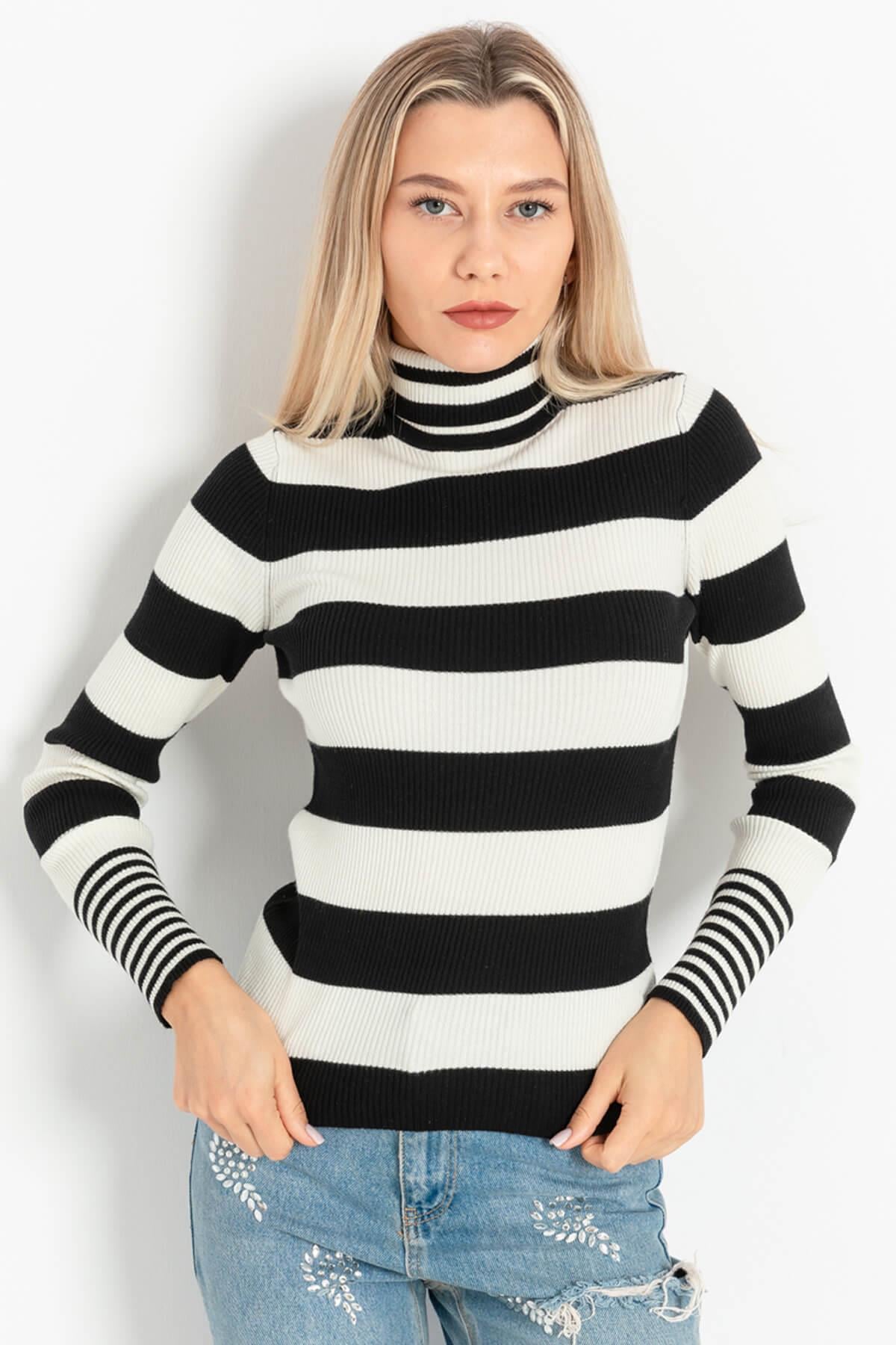 Balıkçı Çizgili Body Triko Bluz 164211