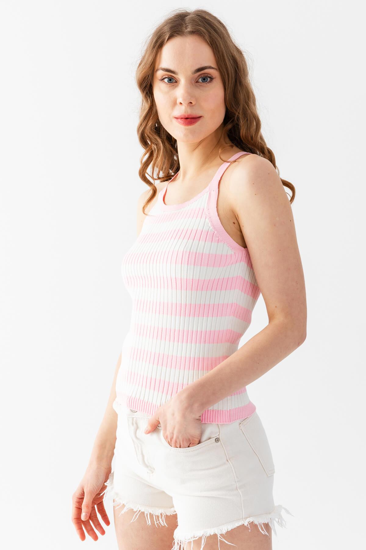 Çizgili Triko Atlet Bluz 5615