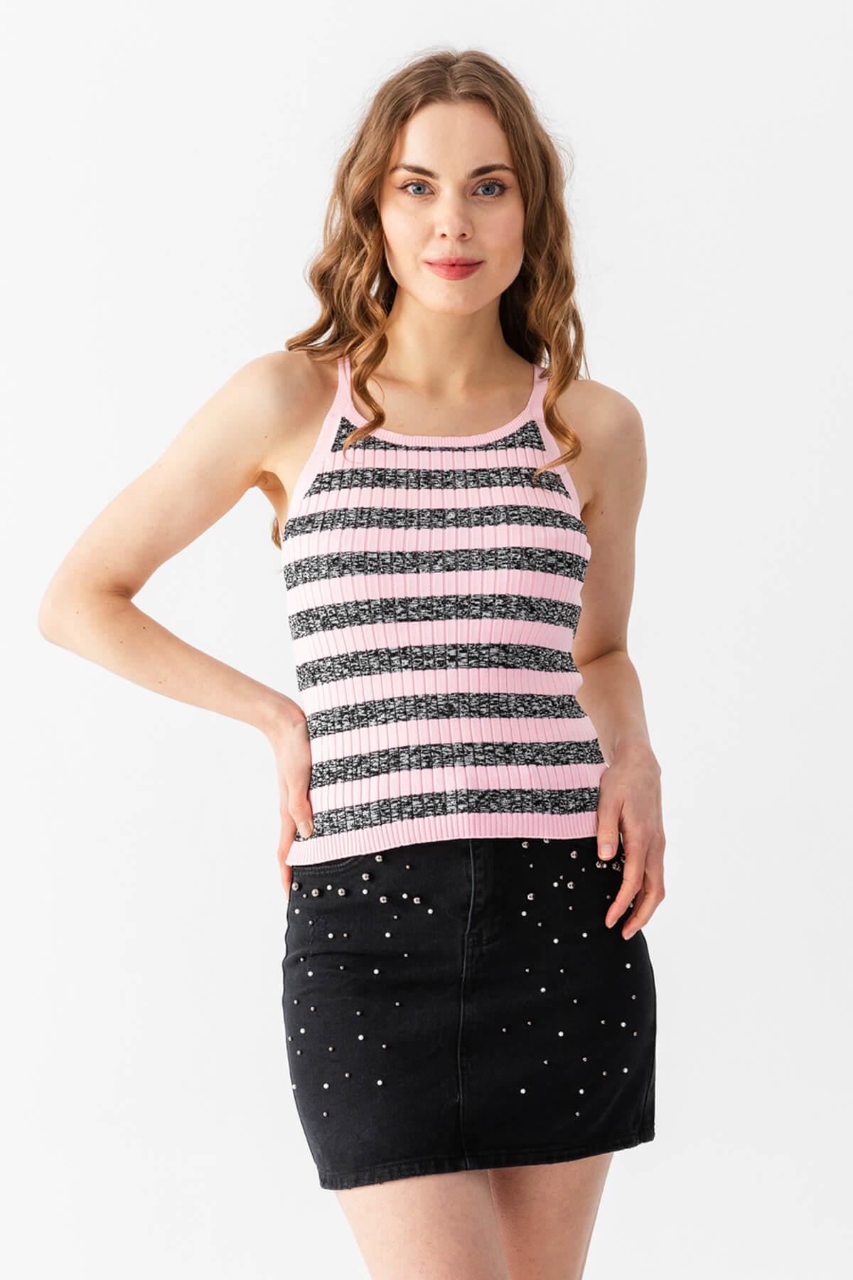Çizgili Triko Atlet Bluz 5615