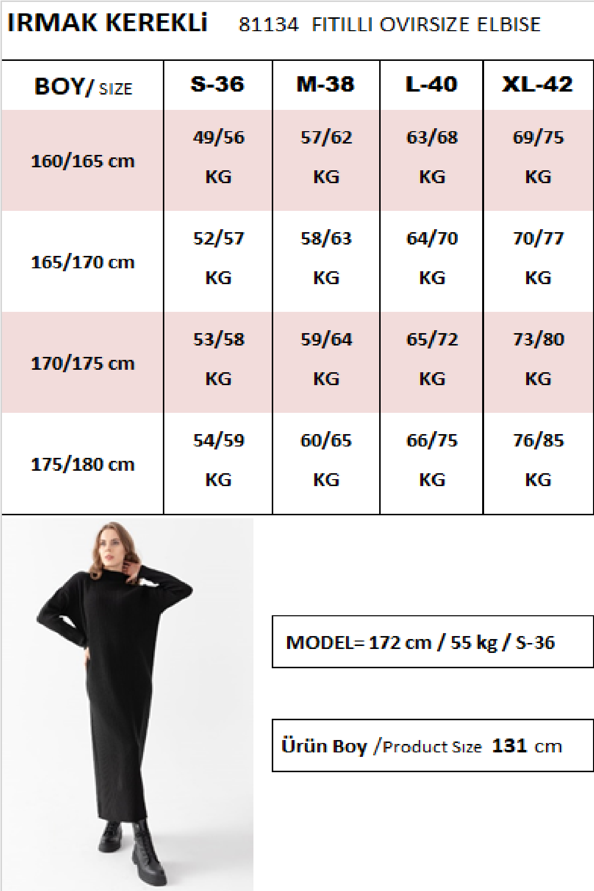 Fitilli Oversize Triko Elbise 811134