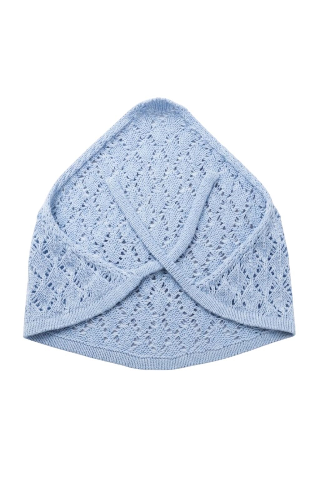 Kadın Pamuklu Yumuşak Dokulu Delikli Triko Bandana 7011 Mavi