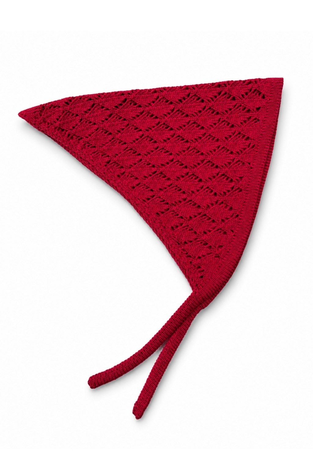 Kadın Pamuklu Yumuşak Dokulu Delikli Triko Bandana 7011 Kırmızı