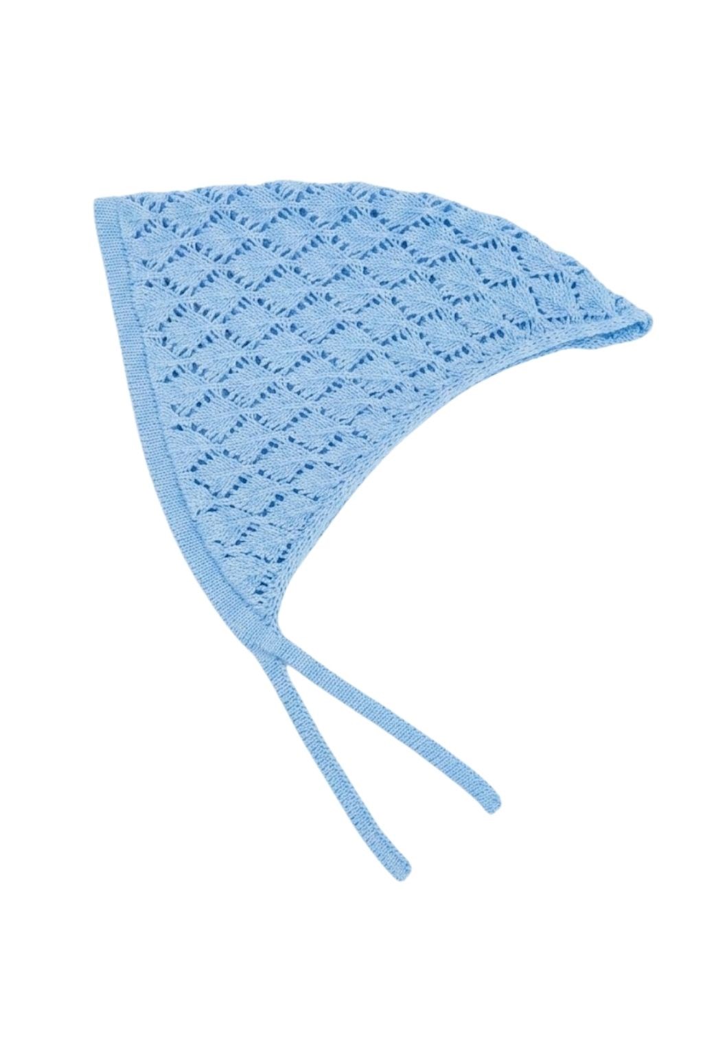 Kadın Pamuklu Yumuşak Dokulu Delikli Triko Bandana 7011 Mavi