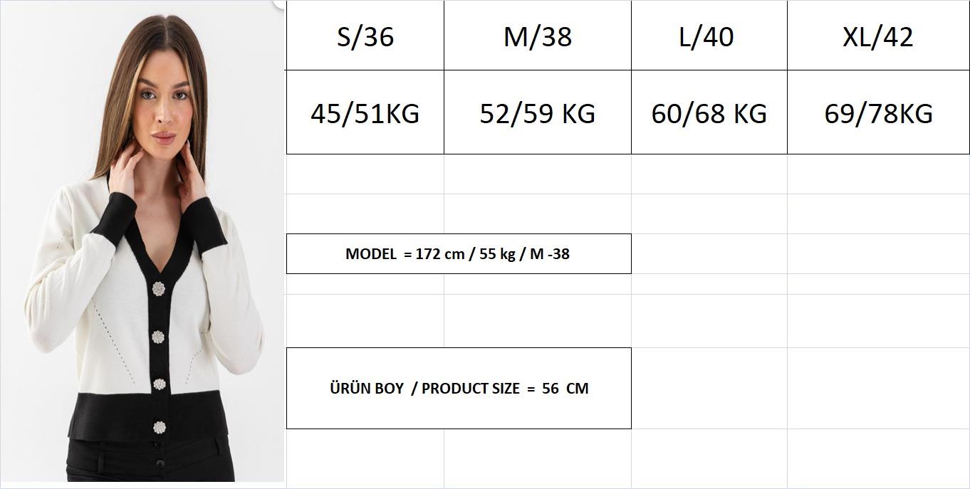 Mücevher Düğmeli Triko Hırka 5610