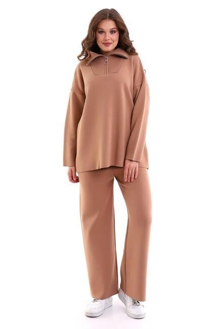Oversize Fermuarlı Triko Alt Üst Takım 1805