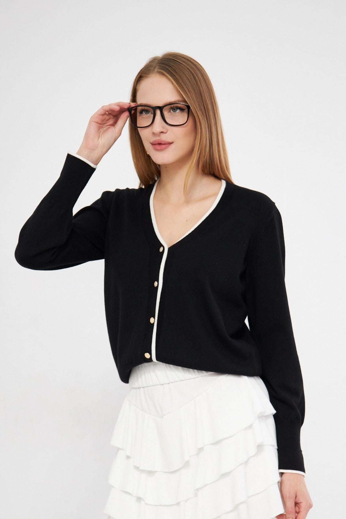 Şeritli Triko  Hırka 240912Hk