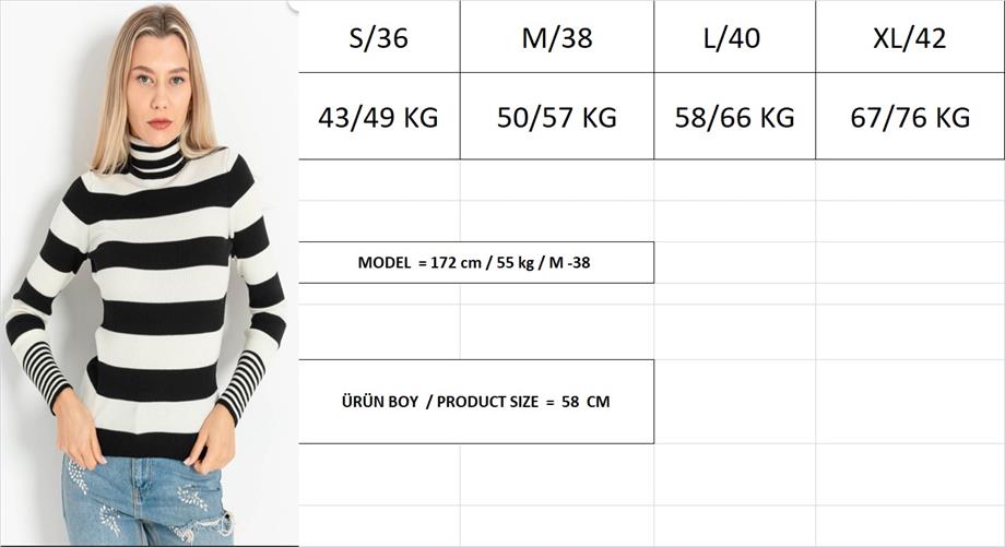 Balıkçı Çizgili Body Triko Bluz 164211