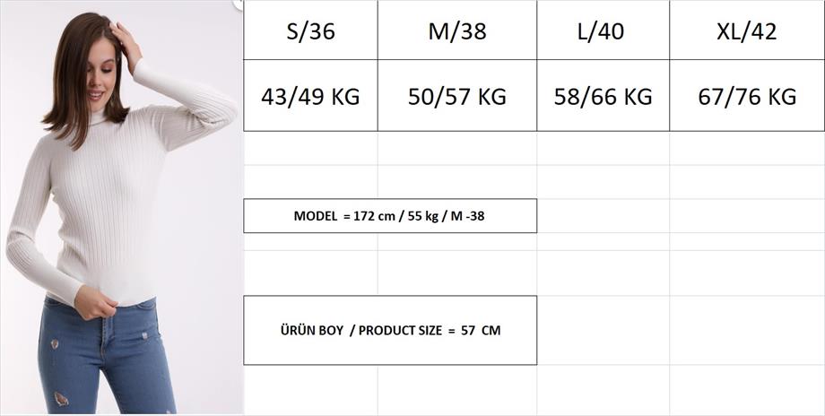 Balıkçı Yaka Fitilli Triko Kazak Triko Bluz 2017