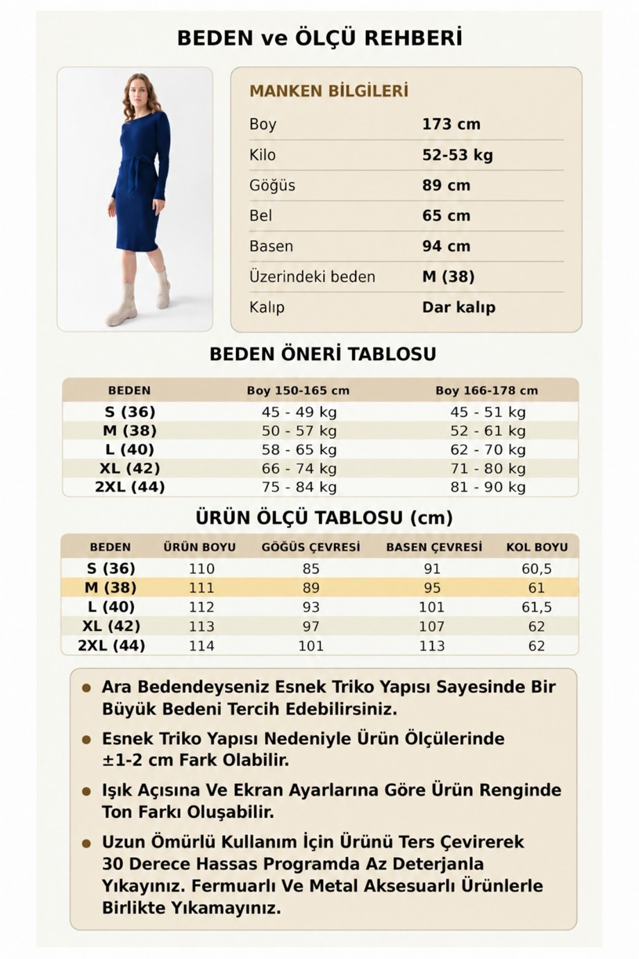 Bisiklet Yaka Fitilli Triko Elbise 4080 Lacivert