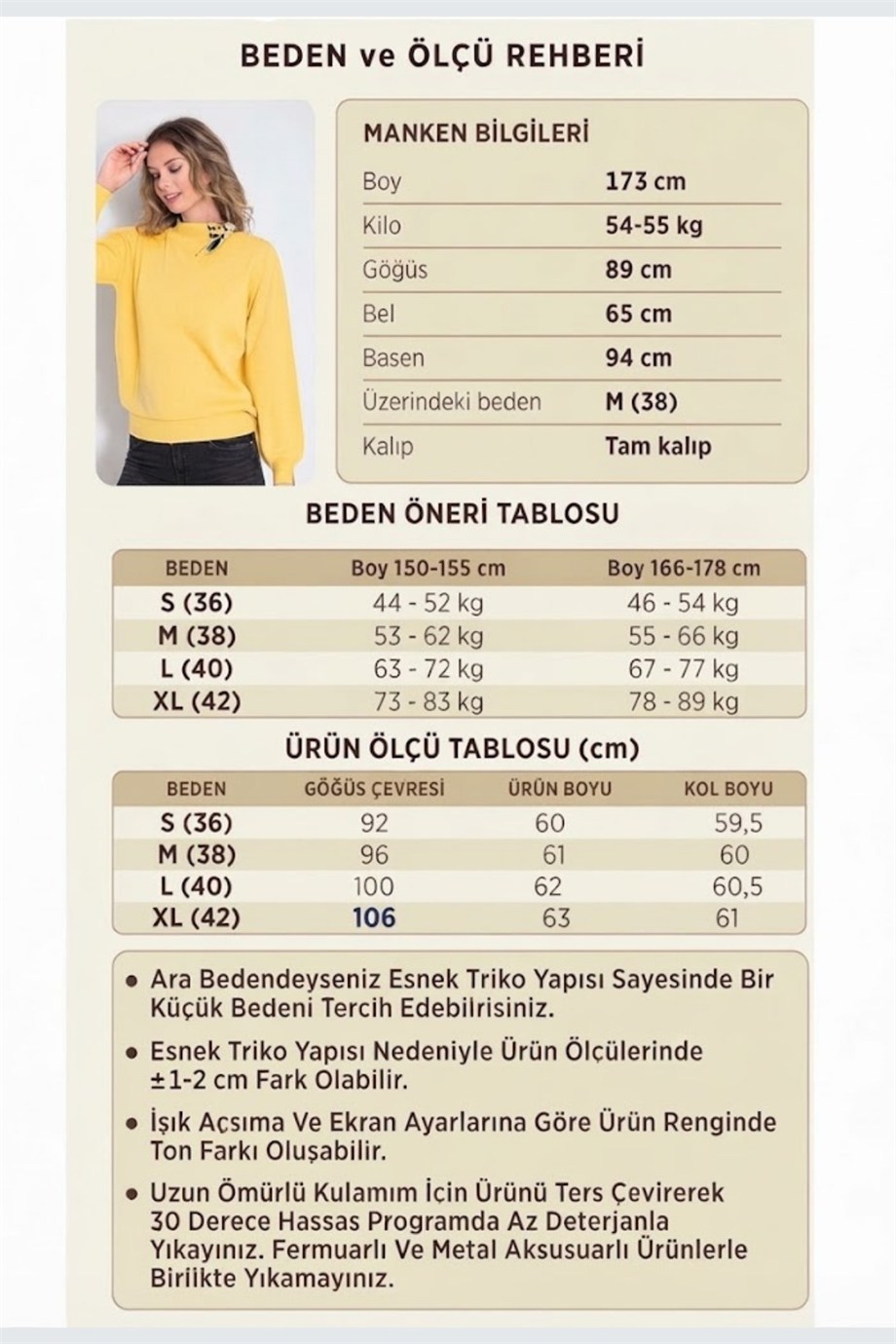 Bisiklet Yaka Fularlı Triko Kazak Triko Bluz 1100 Sarı