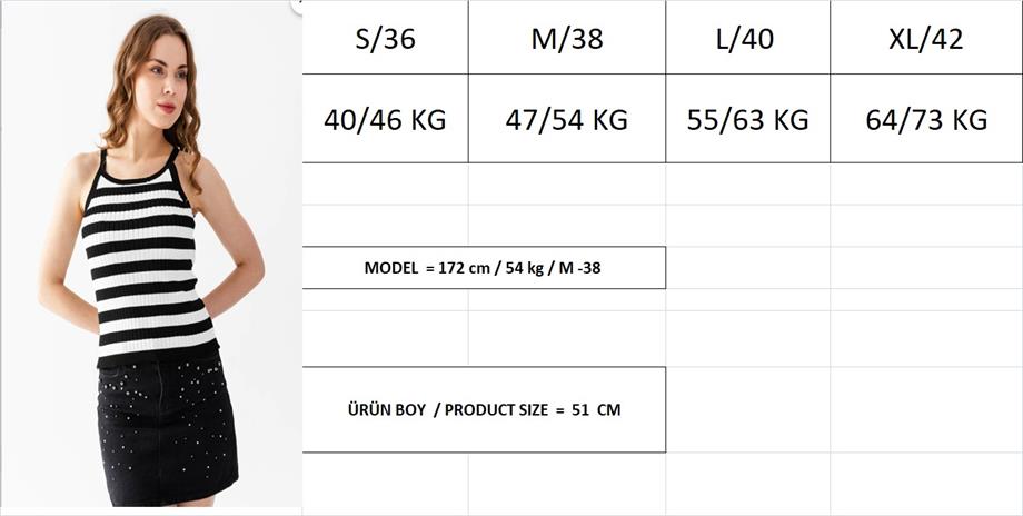 Çizgili Triko Atlet Bluz 5615