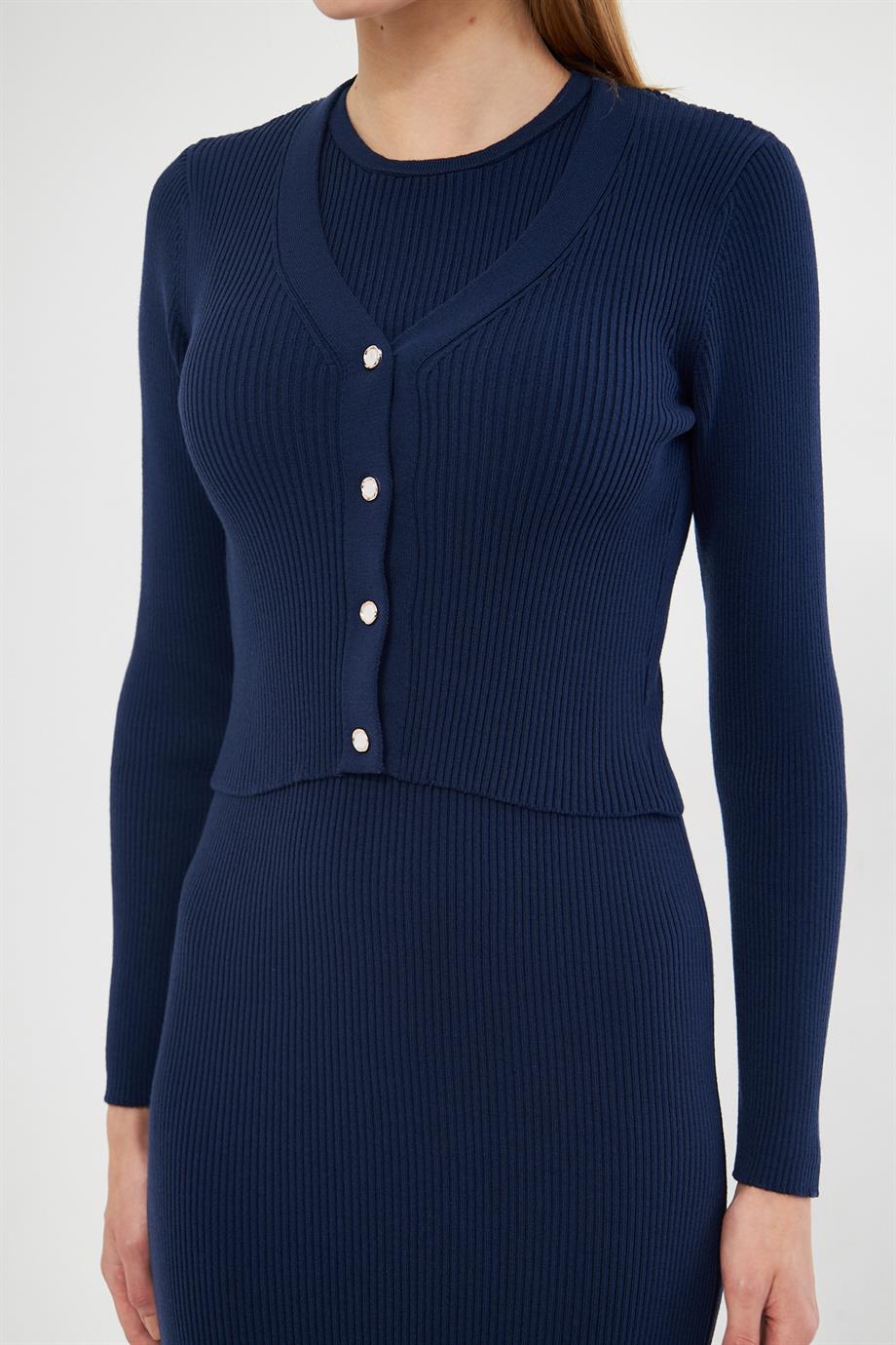 Fitilli Elbise Hırka Takım 1690