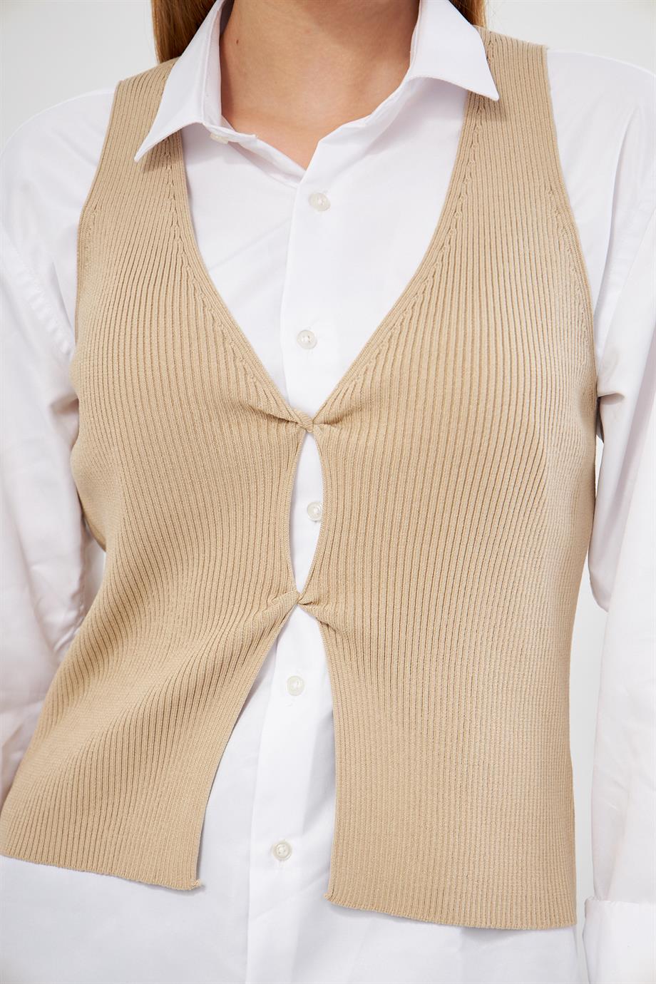 Fitilli Triko Yelek 1009