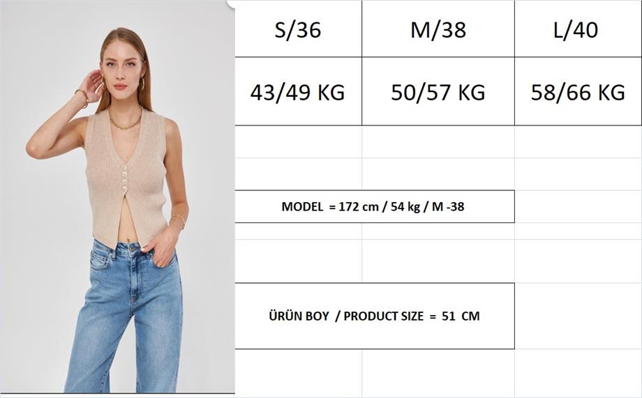 Fitilli Yelek Kadın Bluz Y3107