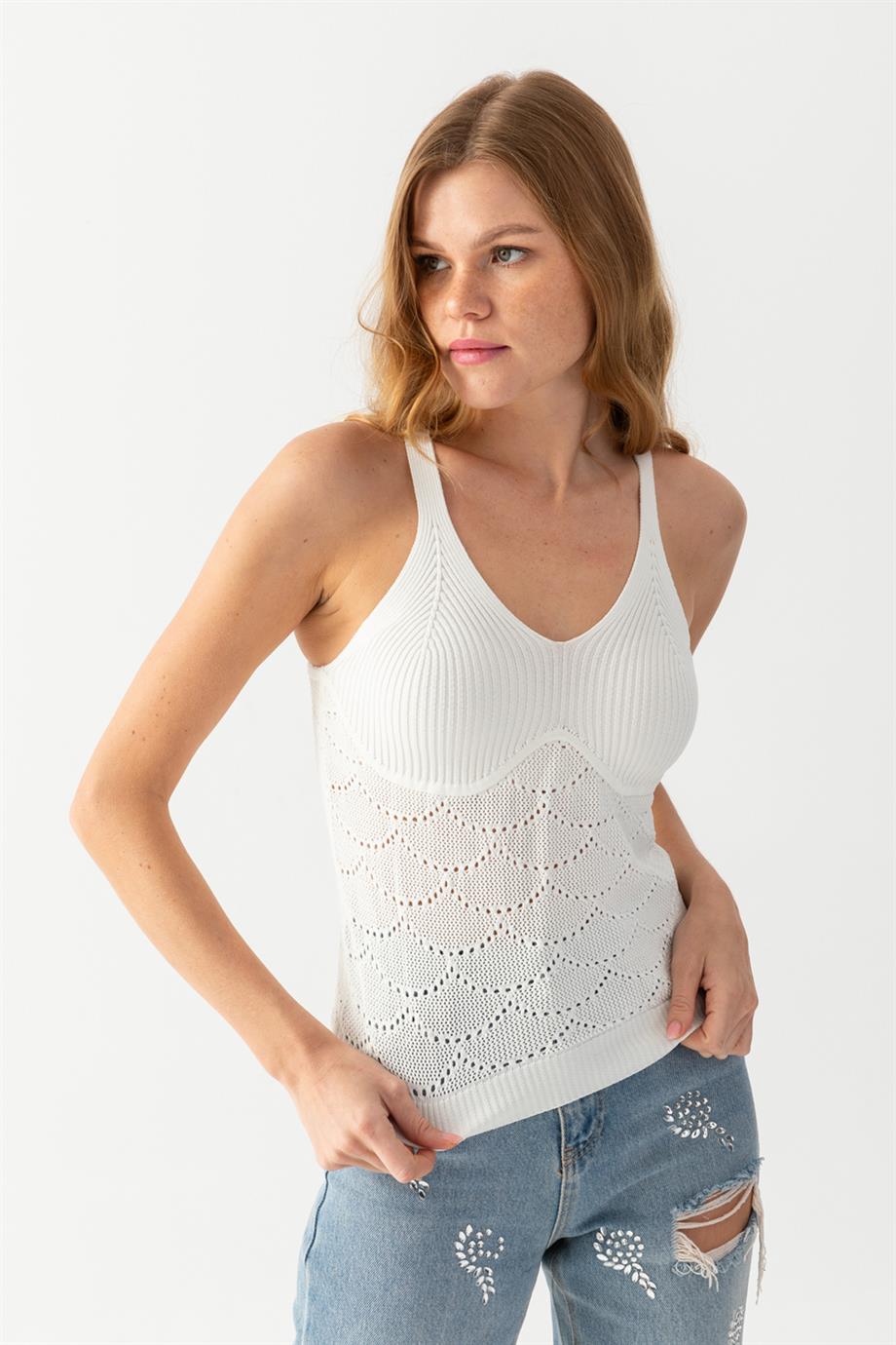 Halter Yaka Delikli Triko Atlet Kadın Atlet 171810