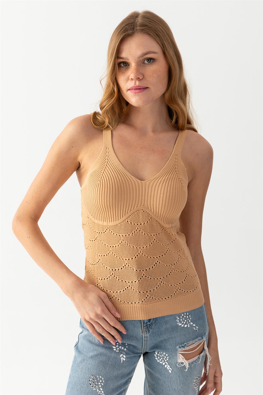 Halter Yaka Delikli Triko Atlet Kadın Atlet 171810